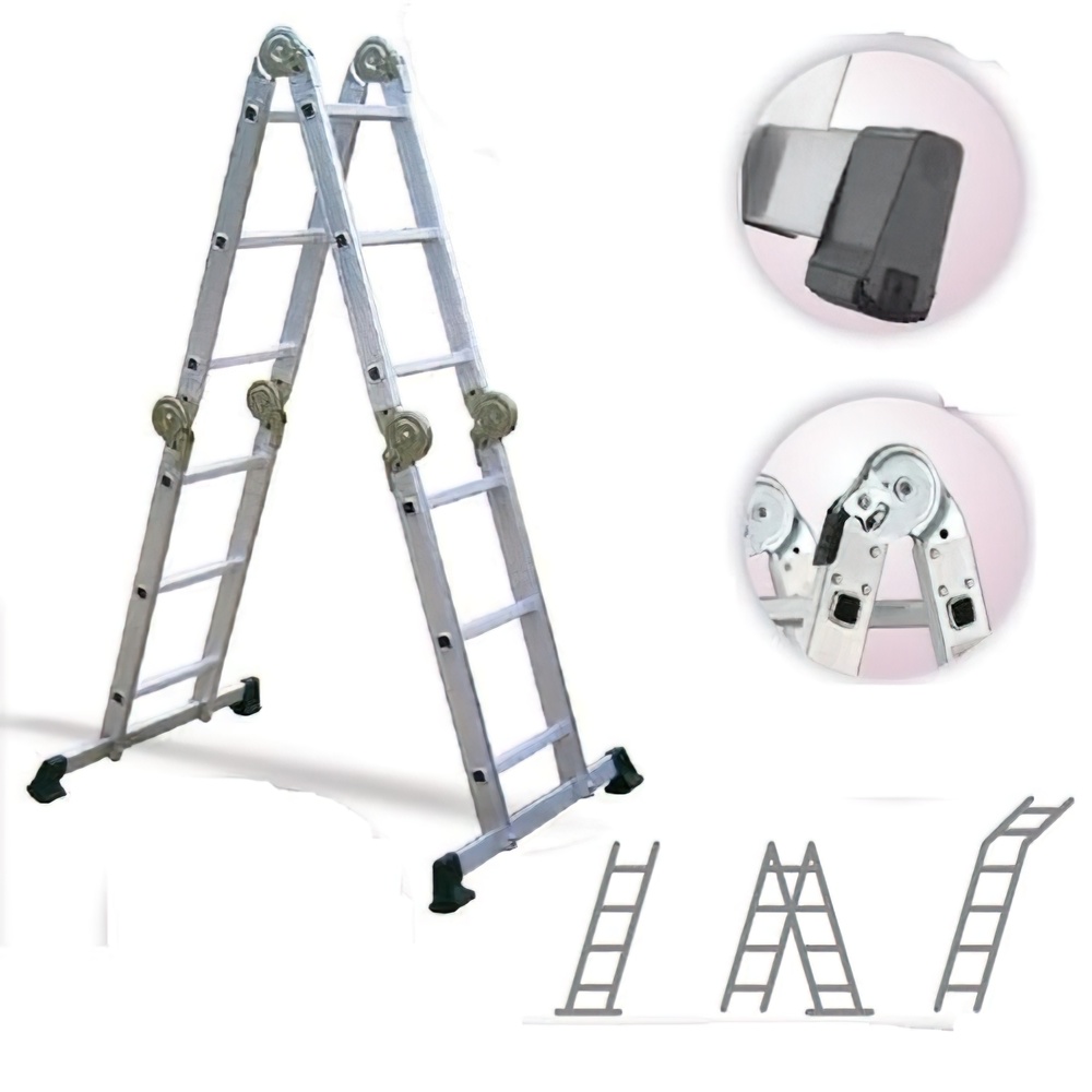 Escalera Multiposicional Aluminio 6 Rotulas 12 Peldaños - Imagen 2